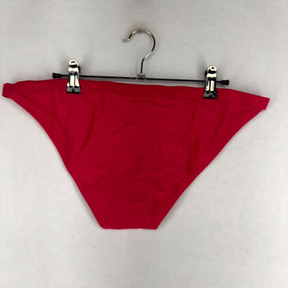 J.Crew Ribbed Bikini Bottoms Bright Pink Ladies Size L NEW BH485 WHI - Picture 3 of 9